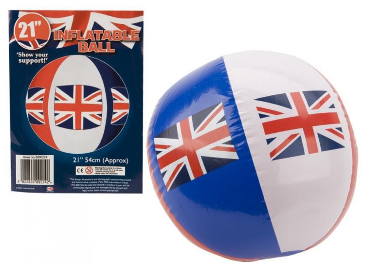 53cm UNION JACK INFLATABLE FOOTBALL - Click Image to Close