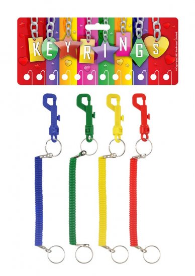 Bright Coloured Spiral Keyring X 12 ( 25p Each ) - Click Image to Close