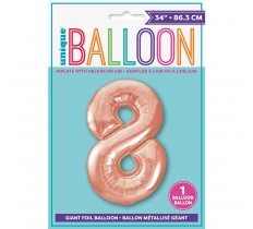 Rose Gold Number 8 Shaped Foil Balloon 34"
