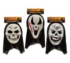 PVC Scary Mask with Shroud.3 Assorted