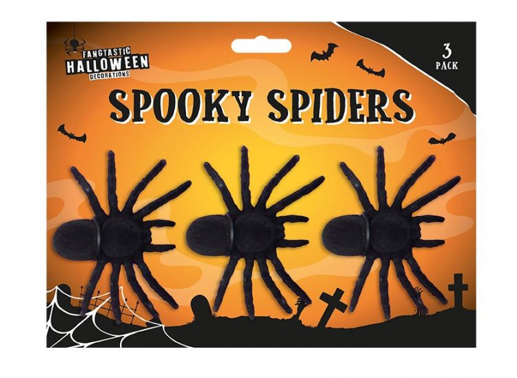 Halloween Spooky Spiders - 3 Pack - Click Image to Close