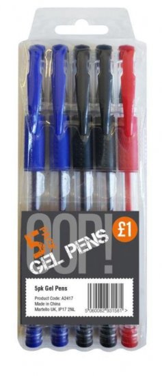 5 Pack Gel Pens - Click Image to Close