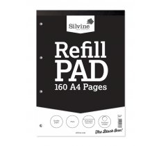 Silvine A4 Refill Pad Perforated Plain 160 Pages