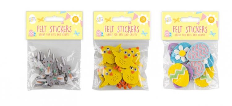 Easter Felt Sticker 10 Pack ( Assorted Designs ) - Click Image to Close