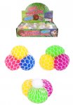 Squeeze 3 In 1 6.5cm Squish Ball With Mesh Net Sensory Toy