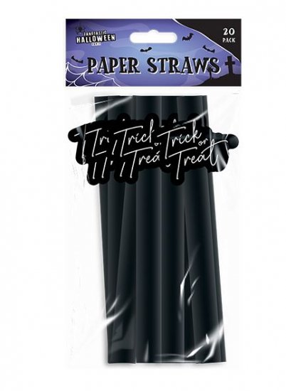 Halloween Paper Straws 20 Pack - Adults - Click Image to Close