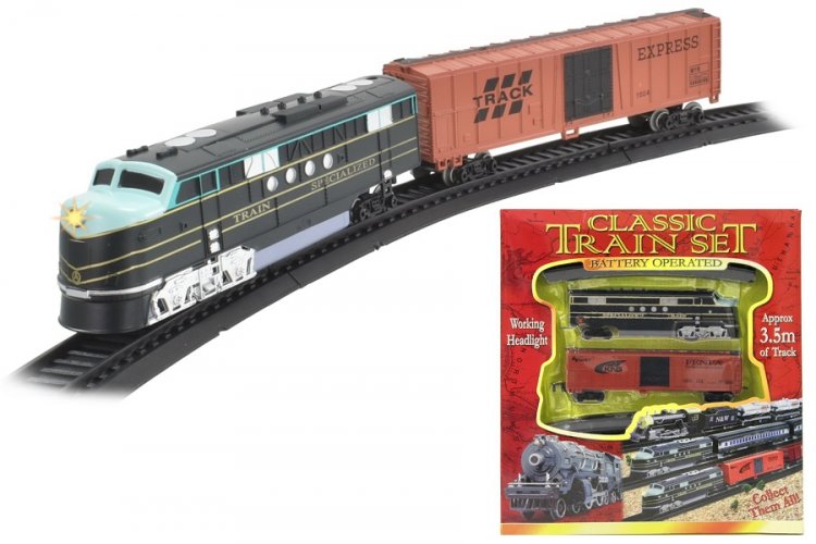 Classic Light Up Train Set Battery Operated - Click Image to Close