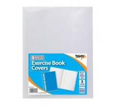 Tiger Exercise Book Cover Clear 9X7" 3 Pack