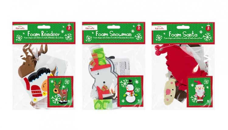 Christmas Foam Craft Character - 3Pack - Click Image to Close