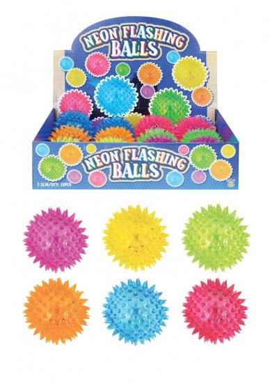 7.5cm Neon Light Up Flashing Spikey Ball - Click Image to Close
