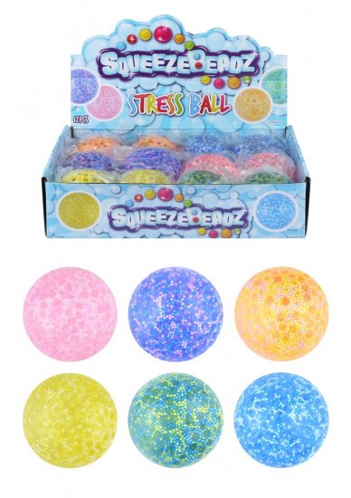 Squeeze Squishy Stress Ball With Beads 7cm - Click Image to Close