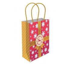 Reindeer Mail Paper Bag With Handles Medium