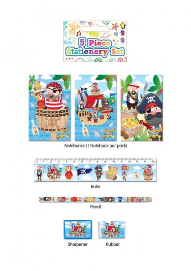Pirates Stationery Set Of 5 - Click Image to Close