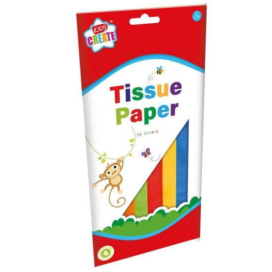 Kids Create Activity 16 Sheets Coloured Tissue Paper - Click Image to Close