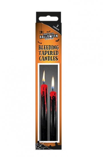 Halloween Bleeding Tapered Candles 2pk - Click Image to Close