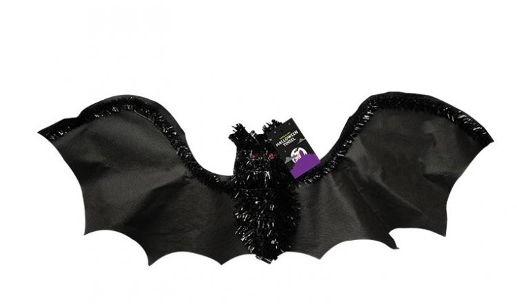 Hanging tinsel bat decoration 64x25cm - Click Image to Close