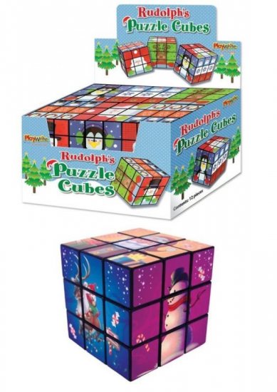 RULDOLPH CHRISTMAS PUZZLE CUBE 7CM - Click Image to Close