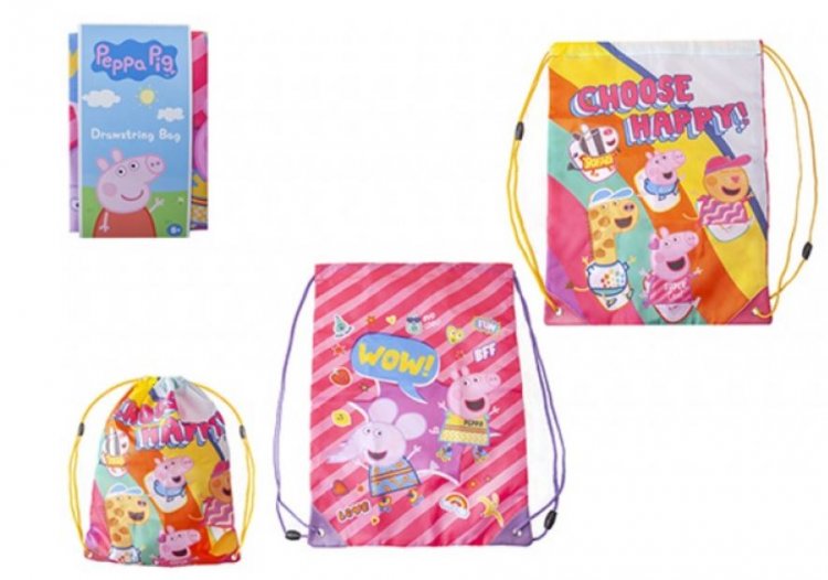 Peppa Pig Drawstring Bag ( Assorted Designs ) - Click Image to Close
