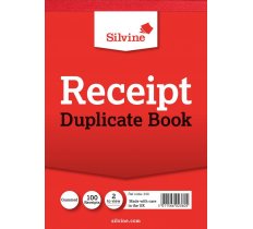 Silvine Duplicate Receipt Book Gummed 105mm X 148mm