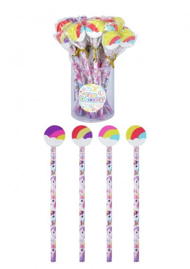 Unicorn Pencils With Eraser Top X 24 ( 22p Each ) - Click Image to Close