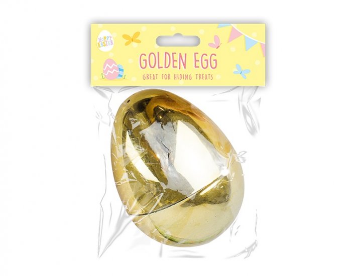 LARGE GOLDEN REFILLABLE EASTER EGG 8CM x 6.8CM - Click Image to Close