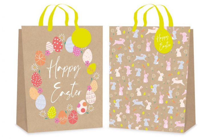 Easter Gift Bag Medium Floral Effect Designs - Click Image to Close