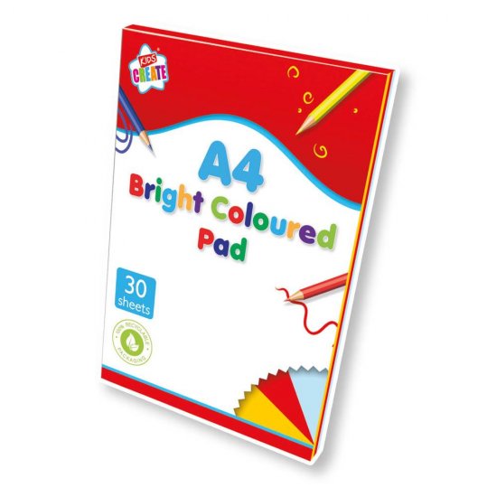 Kids Create Activity 30 Sheet A4 Coloured Activity Paper Pad - Click Image to Close
