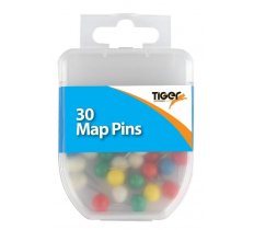 Tiger Essential 30 Map Pins Coloured