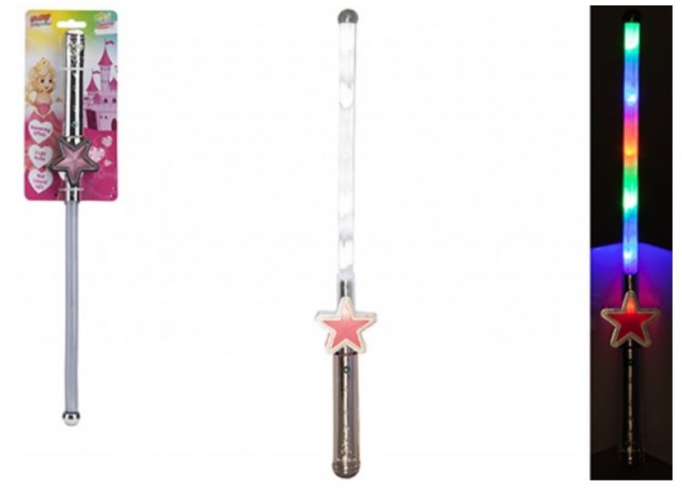 Light Up Wand With Star Handle - Click Image to Close