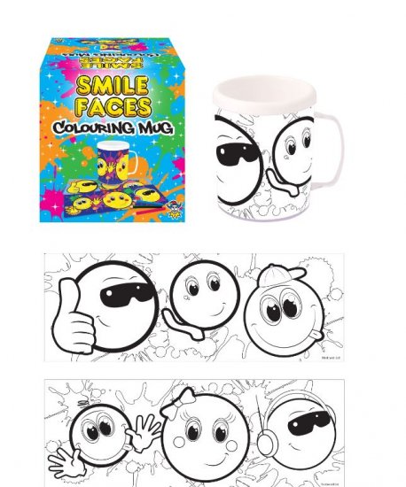 Smiley Face Colour In Your Own Mug - Click Image to Close