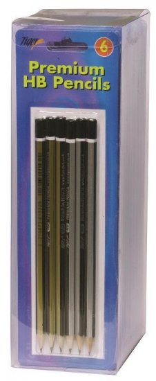 Tiger Hb Premium Pencils 6 Pack - Click Image to Close