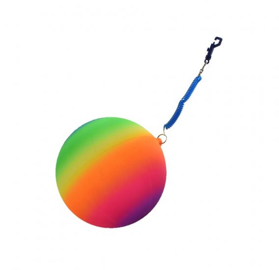 Neon Rainbow Ball With Keychain 10" ( 25cm ) - Click Image to Close