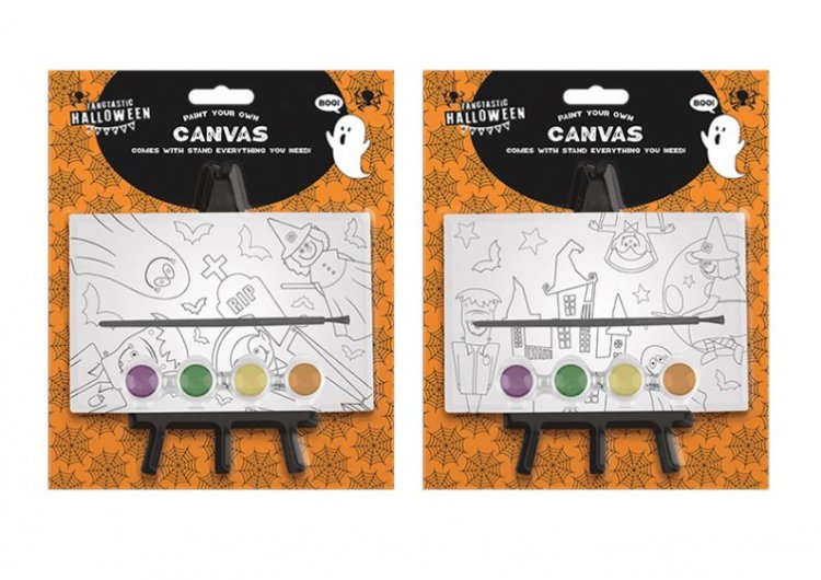 HALLOWEEN PAINT YOUR OWN CANVAS WITH STAND - Click Image to Close