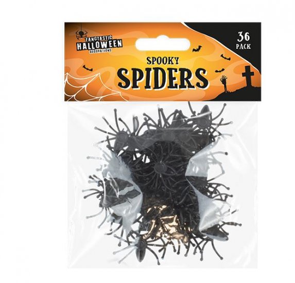 HALLOWEEN SPIDERS - 36 PACK - Click Image to Close