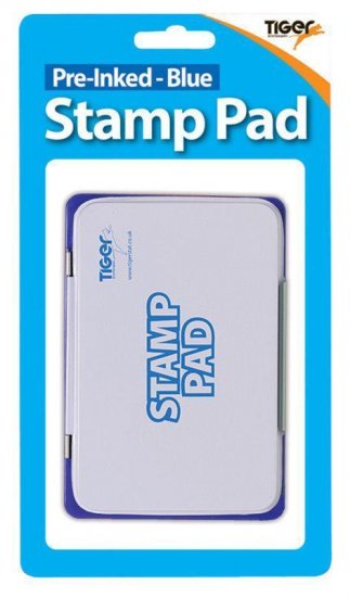 Tiger Pre-Inked Blue Stamp Pad - Click Image to Close