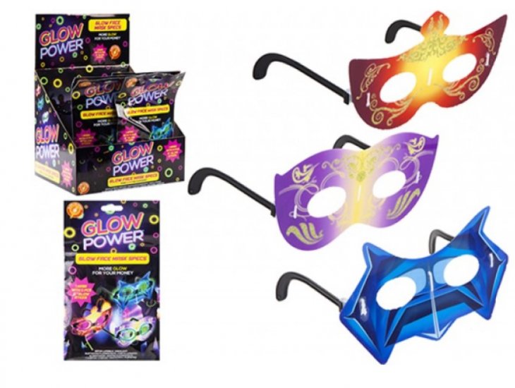 Face Mask With Neon Glow Stick ( Assorted Designs ) - Click Image to Close