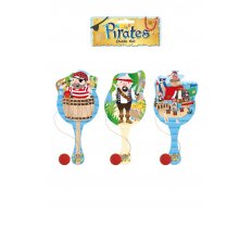 Pirate 22cm Wooden Paddle Bat And Ball Game