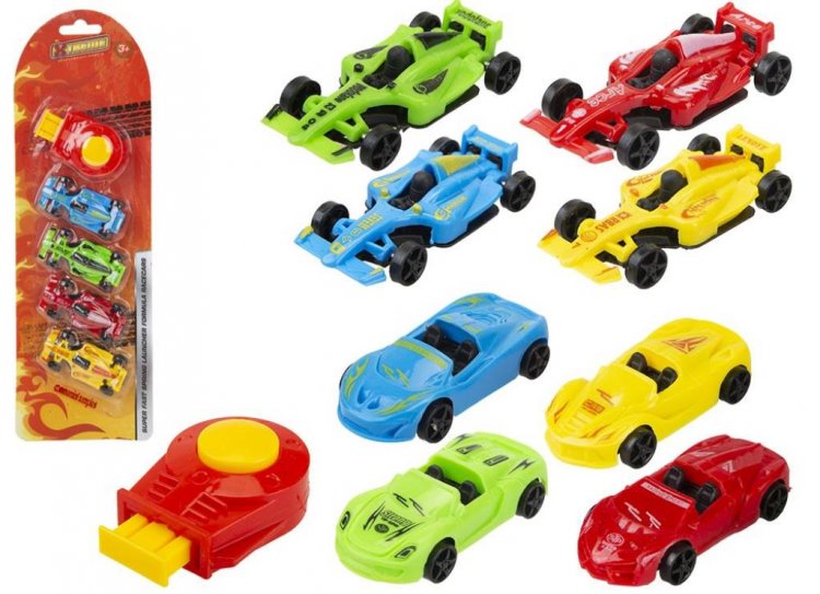 4 Pack Race/Formula Cars Spring Launcher - Click Image to Close