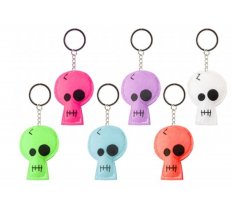 Neon Skull Keychain 8cm 6 Assorted