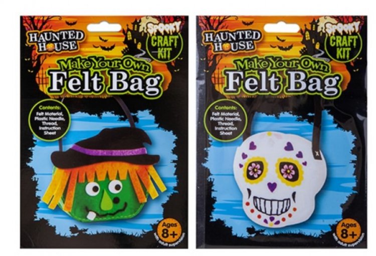 Halloween Make Your Own Felt Bag Kit ( Assorted Designs ) - Click Image to Close