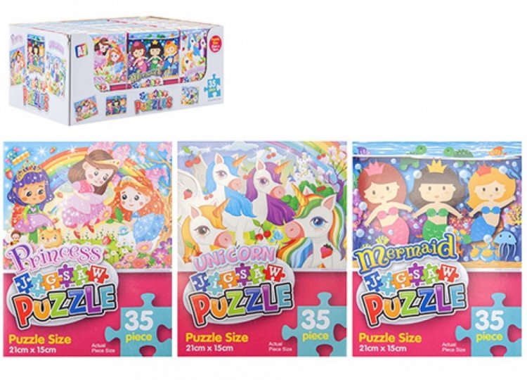 Girls 35 Piece Jigsaw Puzzles ( Assorted Designs ) - Click Image to Close