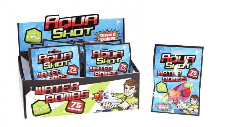 75PC AQUA SHOT WATERBOMBS WITH NOZZLE - Click Image to Close