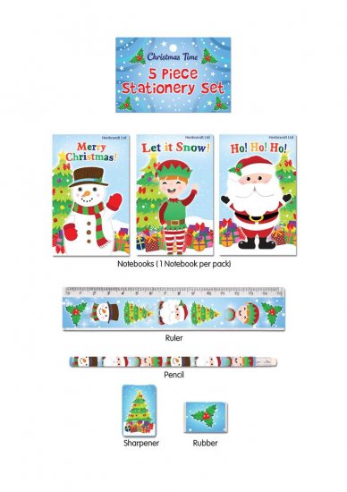 Christmas 5Pc Stationery Set - Click Image to Close
