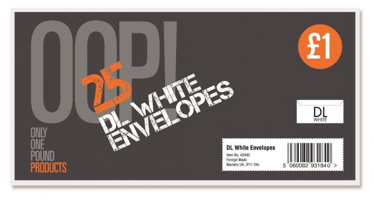 DL White Envelopes 25 Pack - Click Image to Close