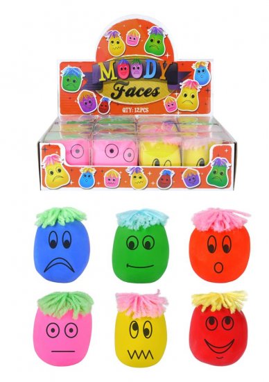 Moody Face 6cm Squeeze Squishy Toy - Click Image to Close