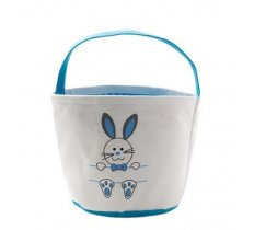 Easter Cotton Bucket With Blue Bunny