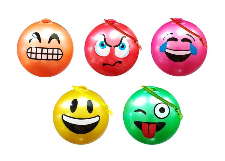 10" ( 25cm ) Emoji Face Fruit Scented Ball With Keychain - Click Image to Close