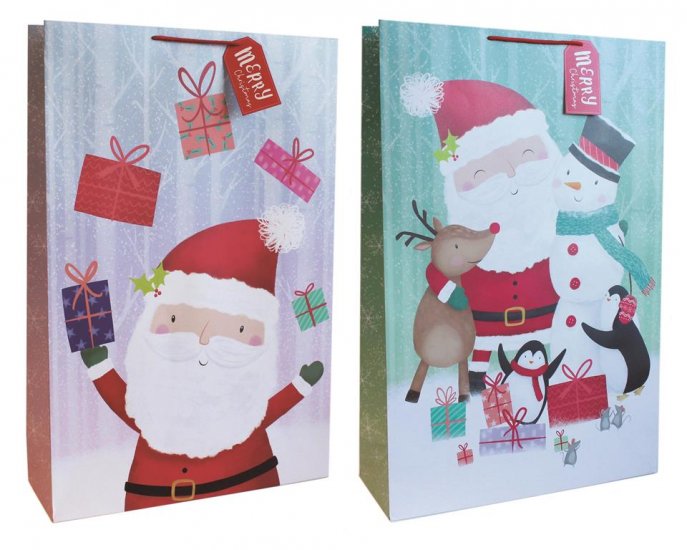 Super Jumbo Gift Bag Cute Santa ( 46.5X70X16cm ) - Click Image to Close