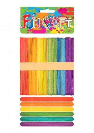 Craft Kit Wooden Coloured Sticks 11.3cm - Click Image to Close