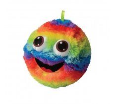 9" ( 23cm ) Furry Face Rainbow Ball With 3D Eyes